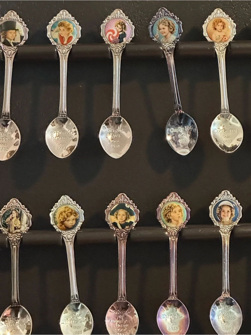 Wooden wall hanging souvenir spoon holder display